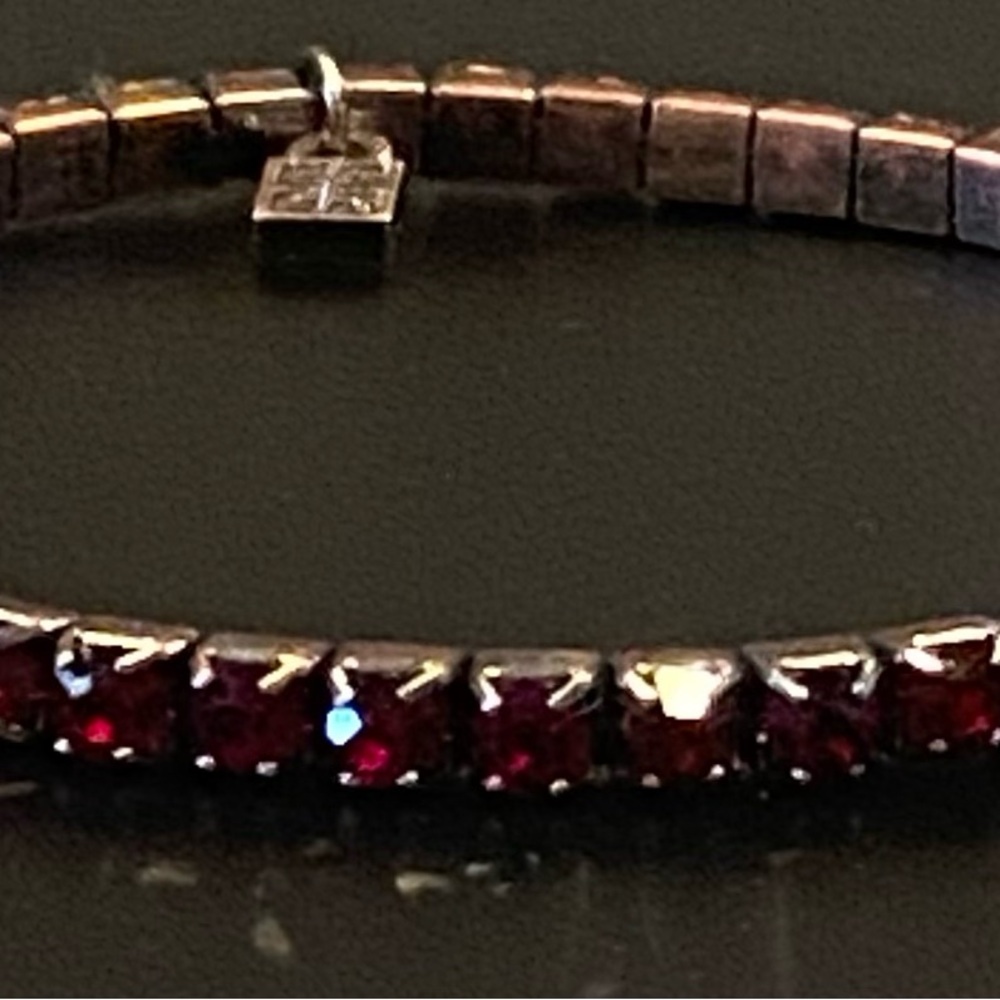 Elegant Givenchy Red Gemstone Stretch Bracelet